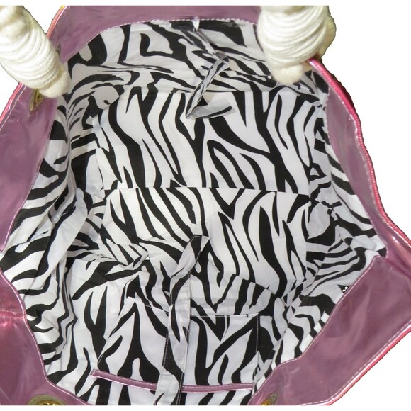 Amika Signature Rope Handle Large Tote Bag In Floral Pink Multi - Picture 8 of 11